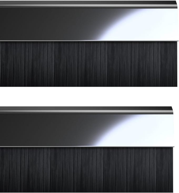 Tochtstrips Deurborstel Onderkant 2x838mm Verstelbaar Chromen Afwerking