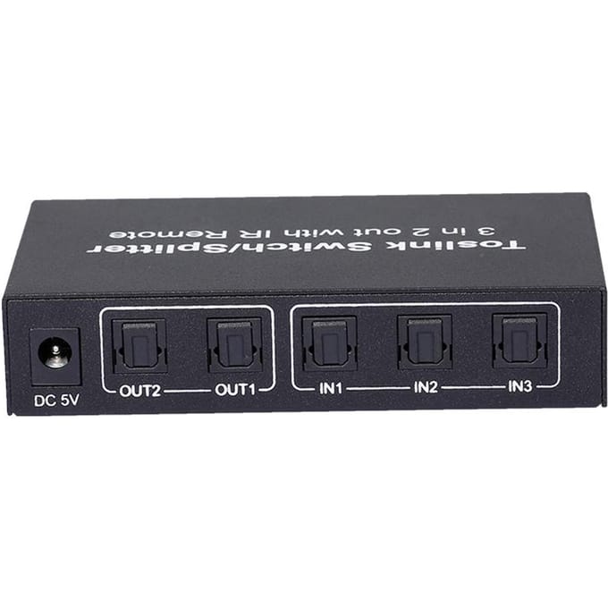 NKT32 3 In 2 Uit Toslink Kabelschakelaar Splitter SPDIFTOSLINK Optische Audio zwart
