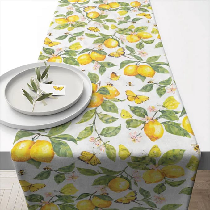 Tafelloper Fresh lemons white - Ambiente - 40x150 cm