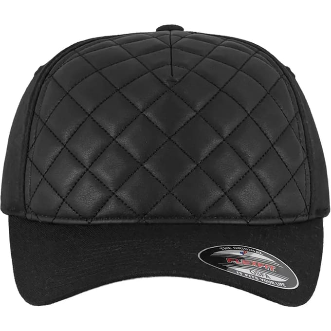 Urban Classics - Diamond Quilted Flexfit pet - Youth size - Zwart