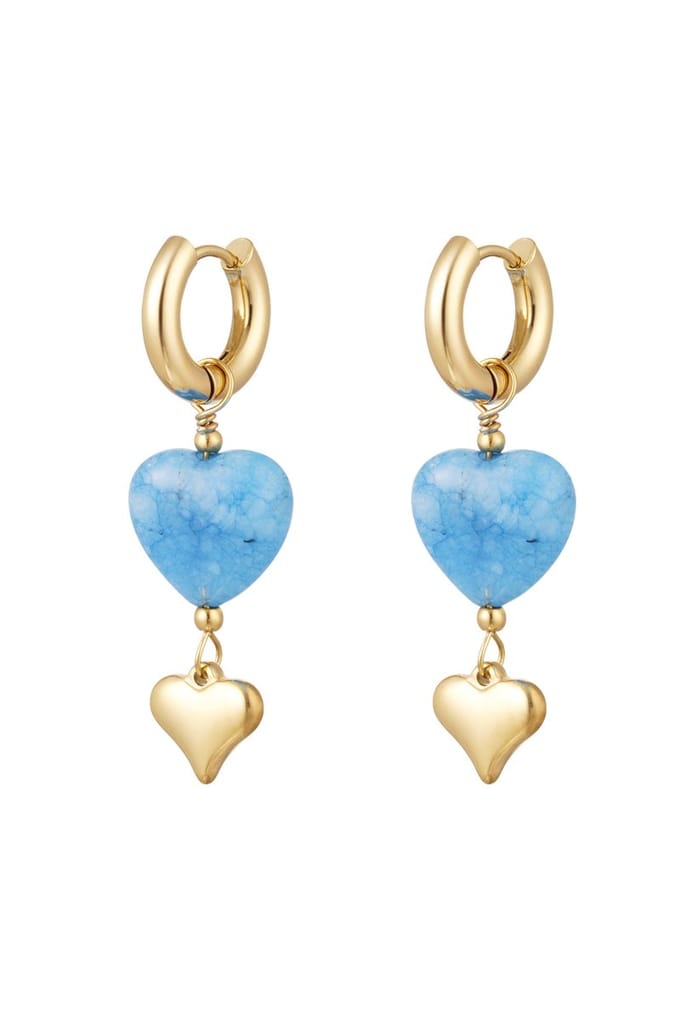 Oorbellen hartendief - blauw