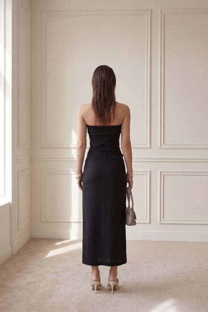 Strapless Maxi-jurk met Ceintuur