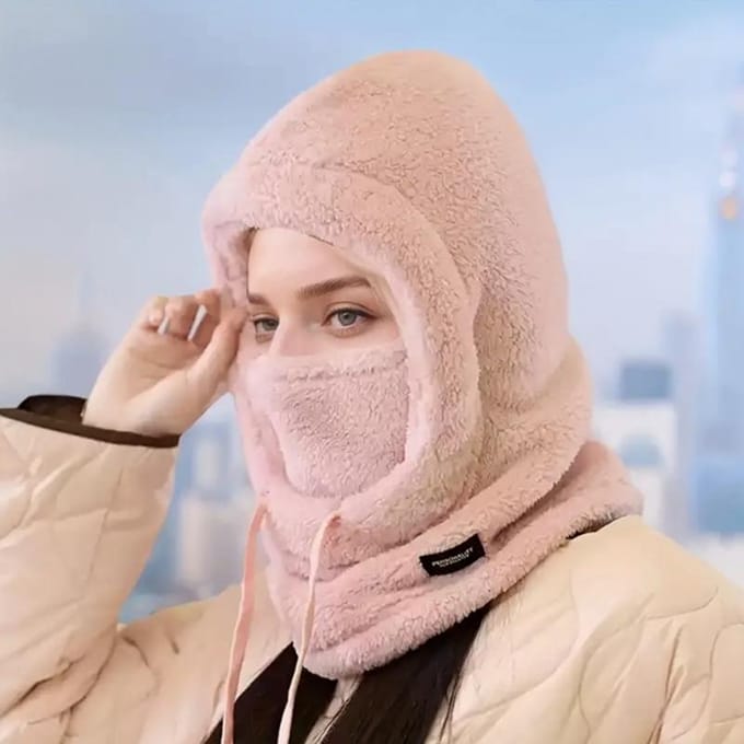 Dames Winter Warme Oorwarmers Nekbedekking Fleece Winddicht Masker zwart