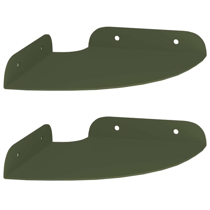 vidaXL - Hoek - Plank - 2 - st - Olijf - Groen - 15 - x - 15 - x - 2 - cm