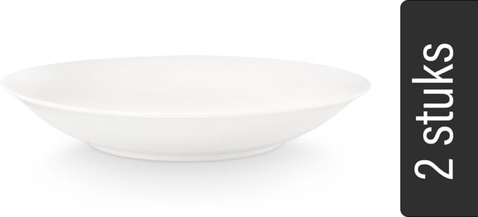 vtwonen - Basic - Set van 2 - Pastaborden - Wit - Porselein - Servies - 25,5cm