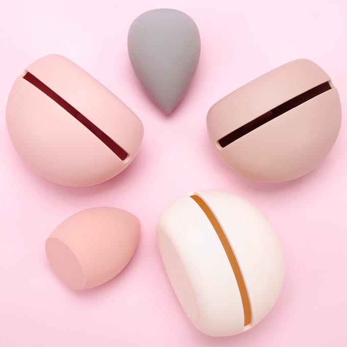 Beauty Egg Box Reizen Draagbare Siliconen Cosmetische Tas Opslag Drogen Beauty Blender Opbergtas white