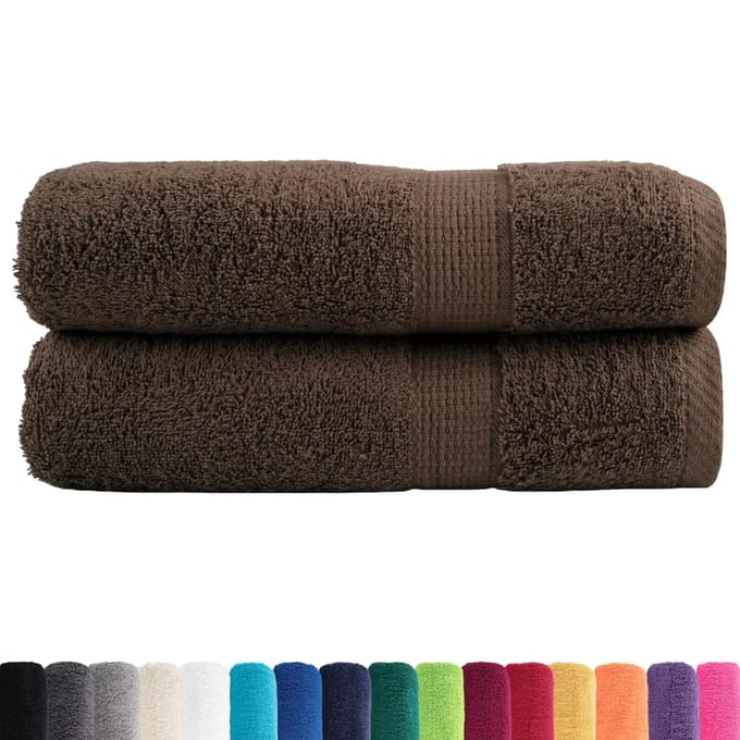 vidaXL - Handdoeken - SOLUND - 2 - st - 600 - g/m² - 50x100 - cm - bruin