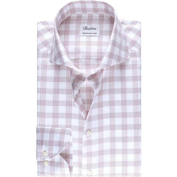 Stenströms Fitted Body/11, Rc Cuff Light Pink Check Größe: 44 | Business hemden Outlet | Herren | Rosa