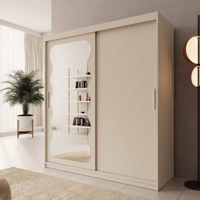 Meubella - Sentoji - Kledingkast - Beige - 180x62x200 cm