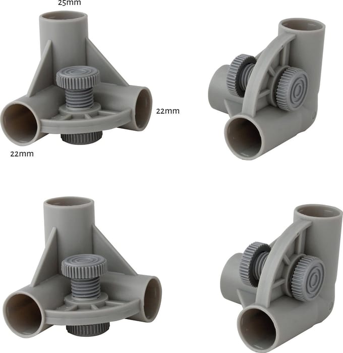 Eurotrail Hoekstukken Steekkast 25/22 mm 4pcs