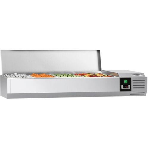 GGM Gastro Opzetkoelvitrine PREMIUM - 1200x395mm - 4x GN 1/3 zilver