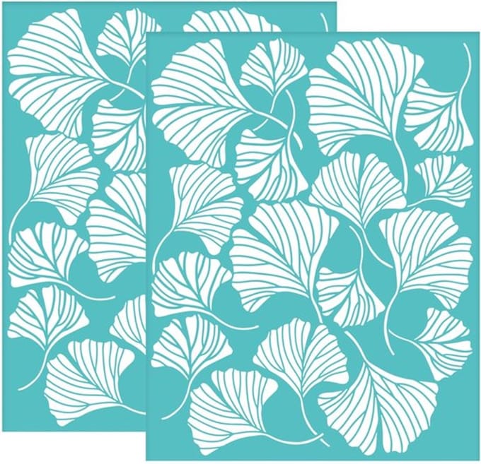 Allecto - Zelfklevende zeefdruk stencil - Ginkgo bladeren