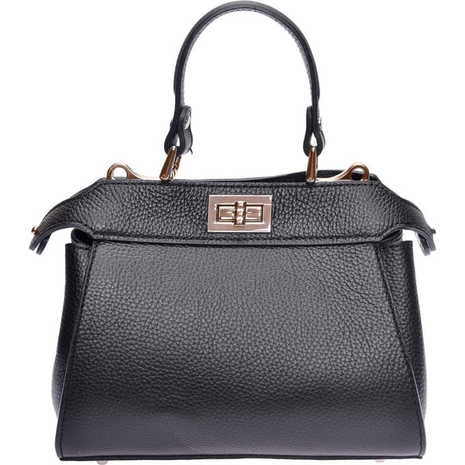 Roberta M Zwart Rundleer Tas