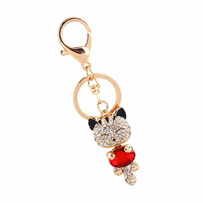 3D Strass Kristal Sleutelhanger Bedel Hanger Portemonnee Tas Sleutelhanger Sleutelhanger Cadeau beige