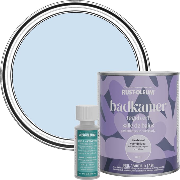 Rust-Oleum Lichtblauw Badkamer Tegelverf Matt - Poederblauw 750ml