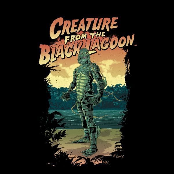 Universal Monsters Creature From The Black Lagoon Illustrated Dames T-shirt - Zwart - S