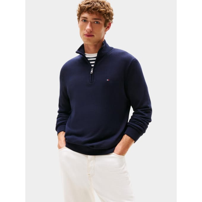 Tommy Hilfiger Essential Cotton Half Zip Navy Blue Taglia: L | Maglioni a maglia Outlet | Uomo | Blu