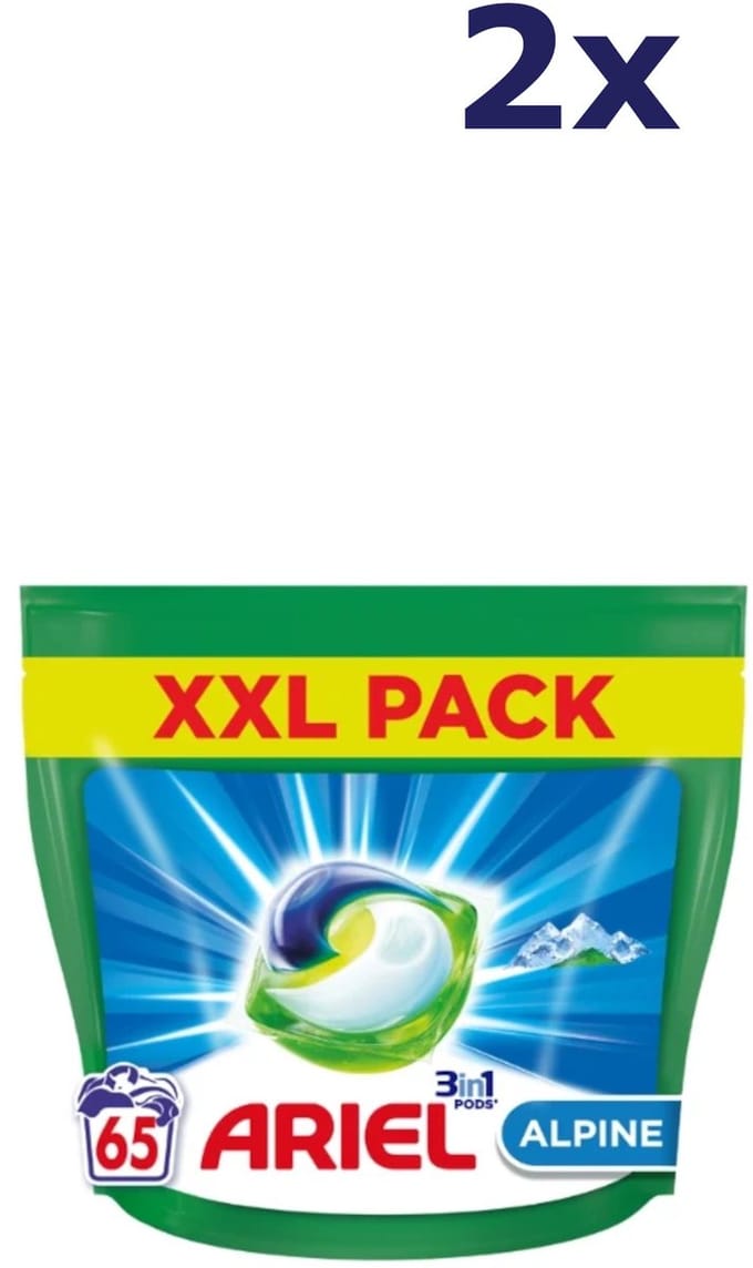 2x Ariël Pods 3in1 - 65sc1319.5gr alpine wasmiddel