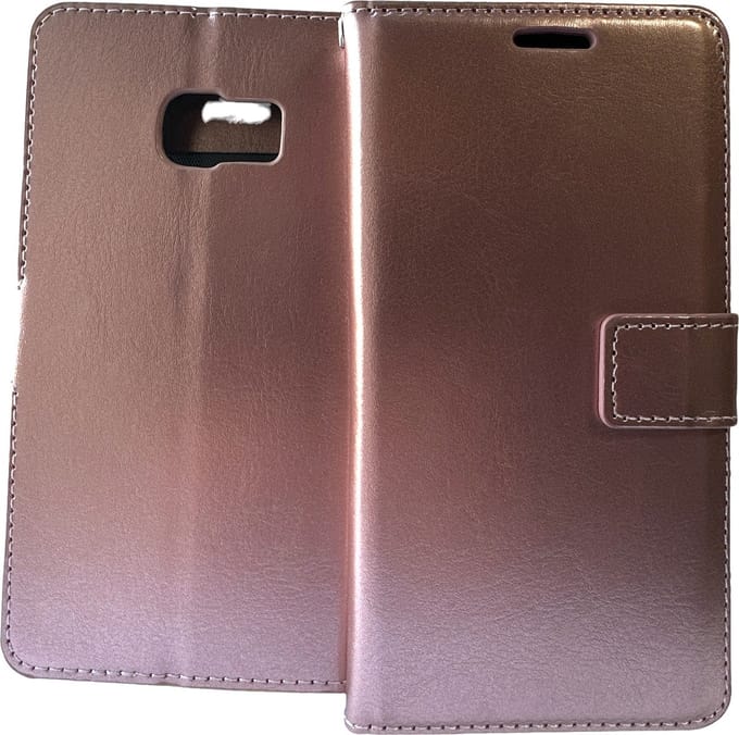 Portemonnee Book Case Hoesje Geschikt voor: Samsung Galaxy S6 Edge - Rosegoud