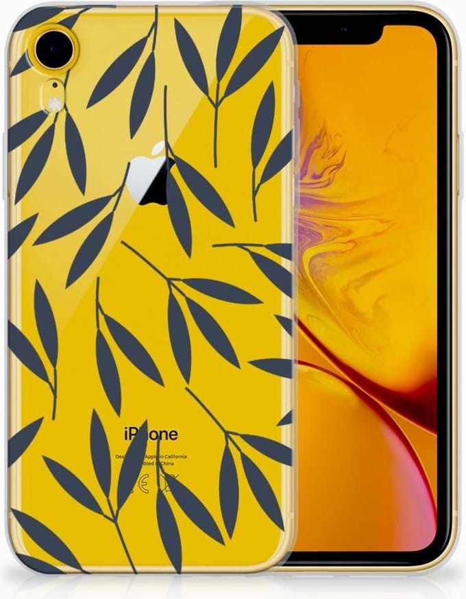 Apple iPhone Xr TPU Case Leaves Blue
