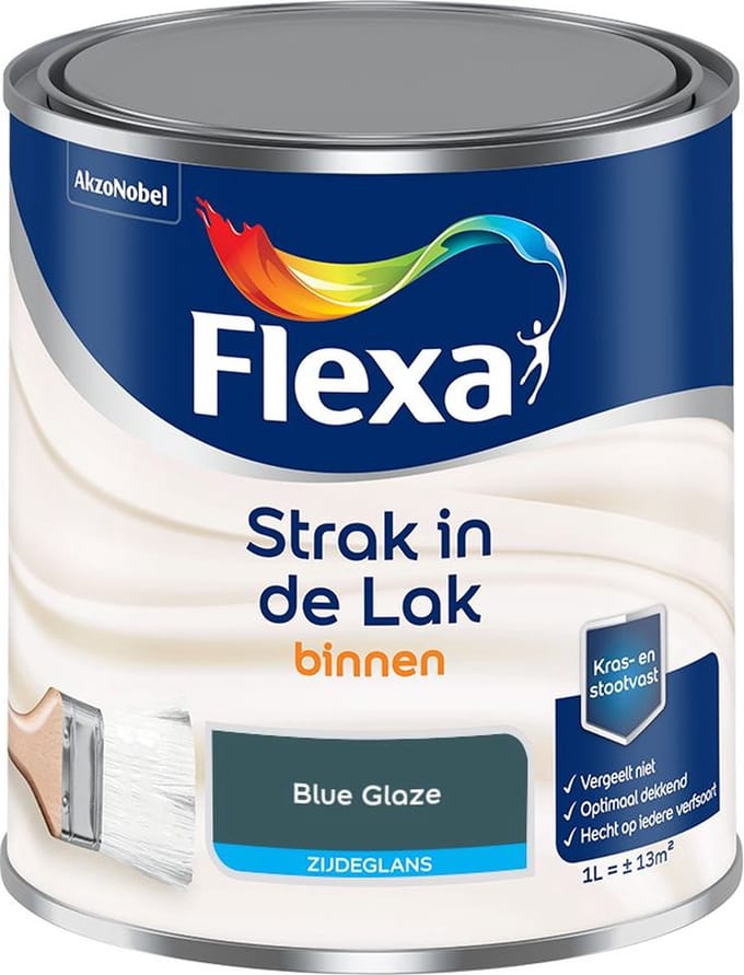 Flexa - Strak In De Lak Binnenlak Zijdeglans - Blue Glaze - Mengverf - 1 L