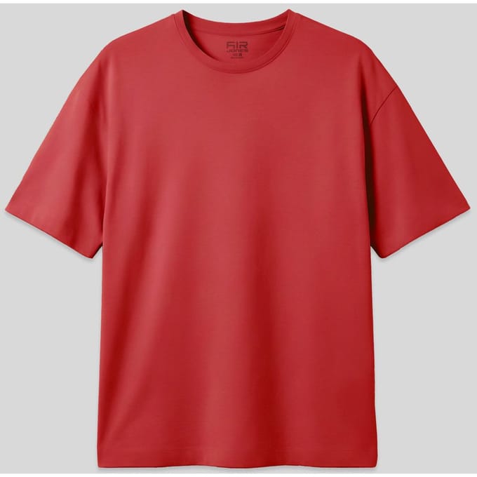 Overmaatse Katoenmix Crew Neck T-Shirt