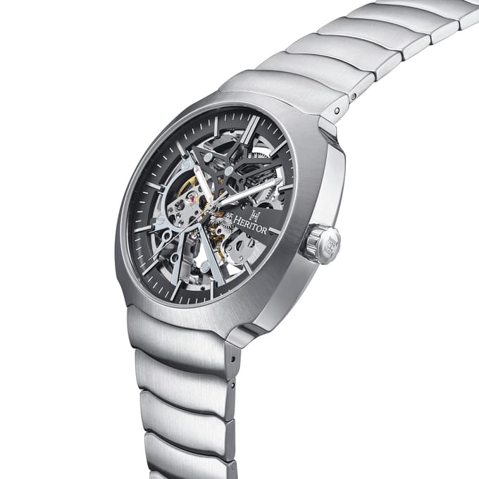 Heritor Automatic Magnus horloge met roestvrijstalen band - zilver