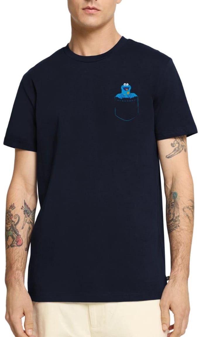Sesamstraat Koekiemonster In Een Zak Premium T Shirt Heren
