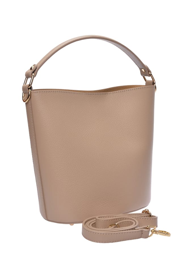 Luisa Vannini Beige Rundleer Tas