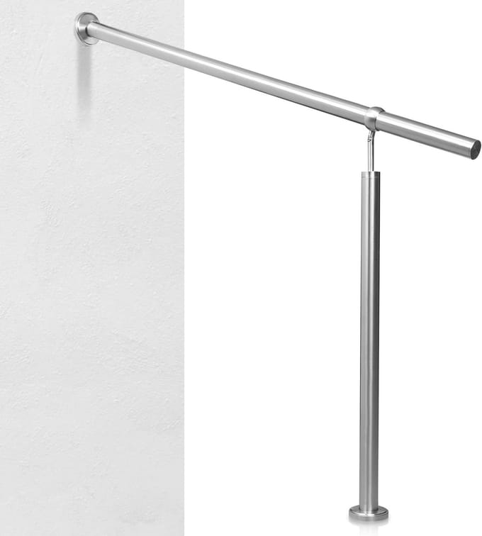 Leuning van roestvrij staal, 180 cm, ingangsleuning trapleuning, hoek verstelbare wandleuning, trapleuning, roestvrij staal