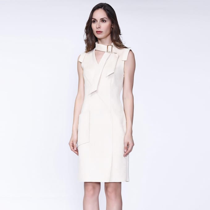 Stretch suede jurk