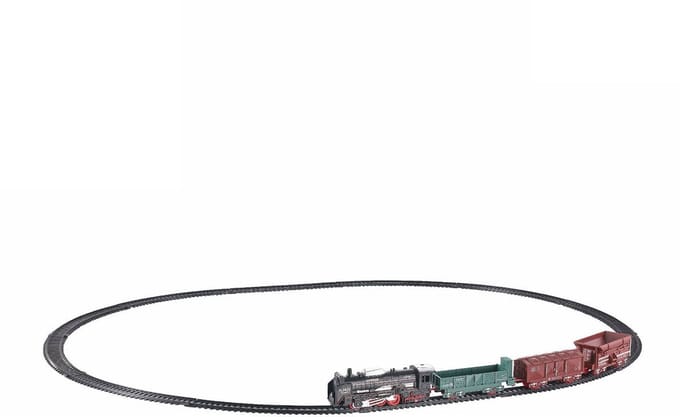 Locomotief speelgoed treinset met licht en wagons - 2-Play - 16-delig.