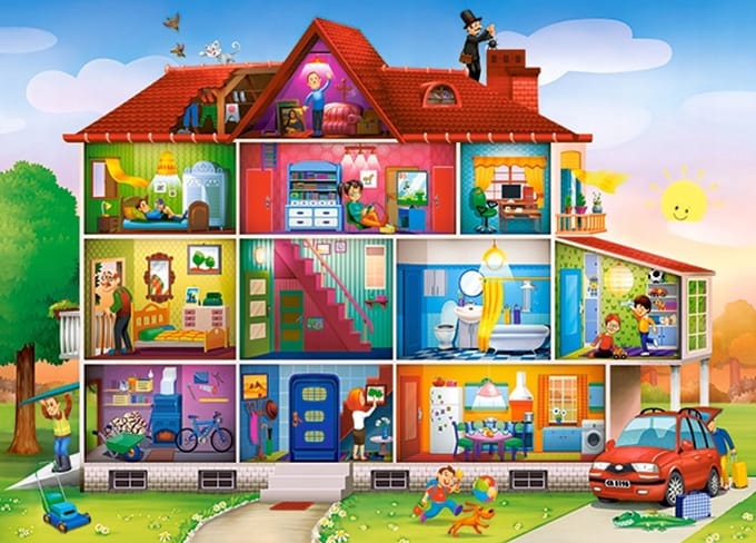 Castorland Puzzel 120 Stukjes - Leven in Huis, 6+ Jaar