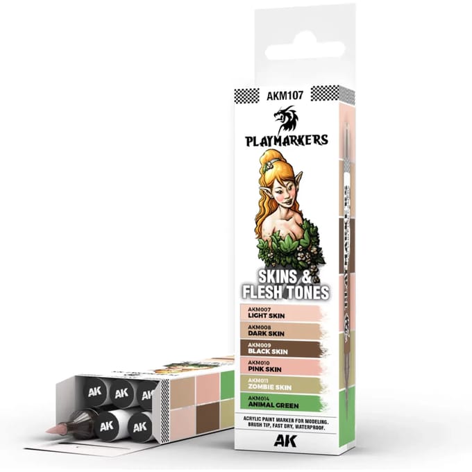 Markers AK Interactive Skin & Flesh (x6)