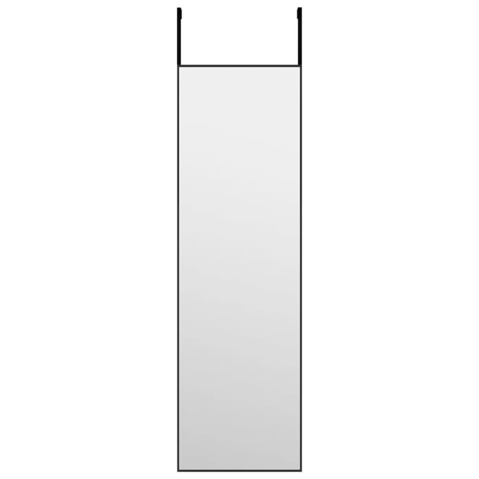 vidaXL - Deurspiegel - 30x100 - cm - glas - en - aluminium - zwart