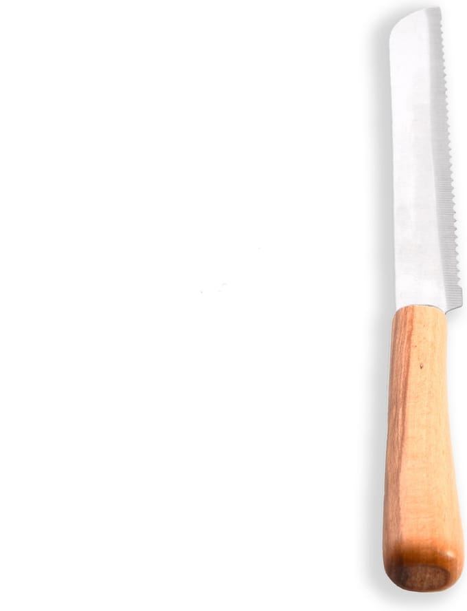 broodmes RVS steel en houten handvat 33.5 cm