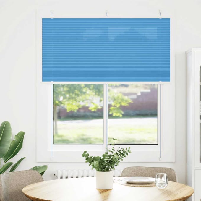 vidaXL - Plissé - rolgordijn - 115x100cm - stofbreedte - 114,4cm - polyester - blauw