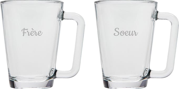 Theeglas gegraveerd - 26cl - Frere & Soeur