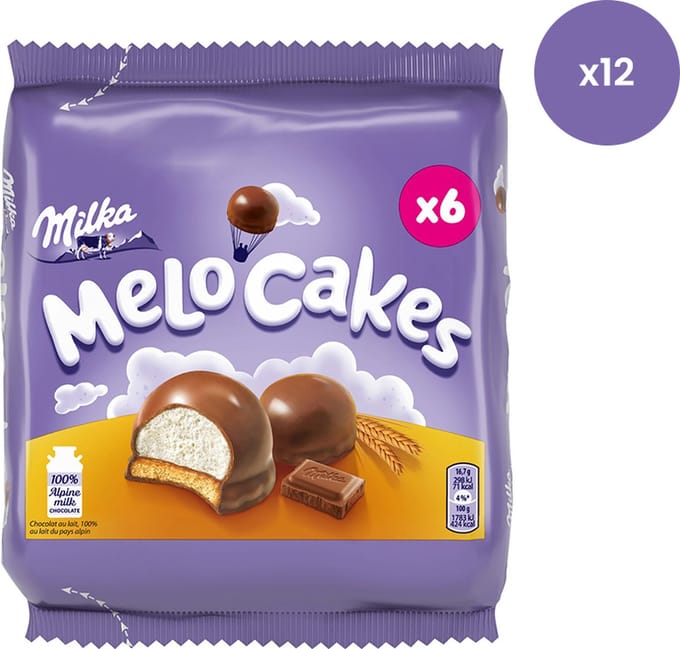 Milka Melo-Cakes Chocolade Cake 6-pack x 12 stuks