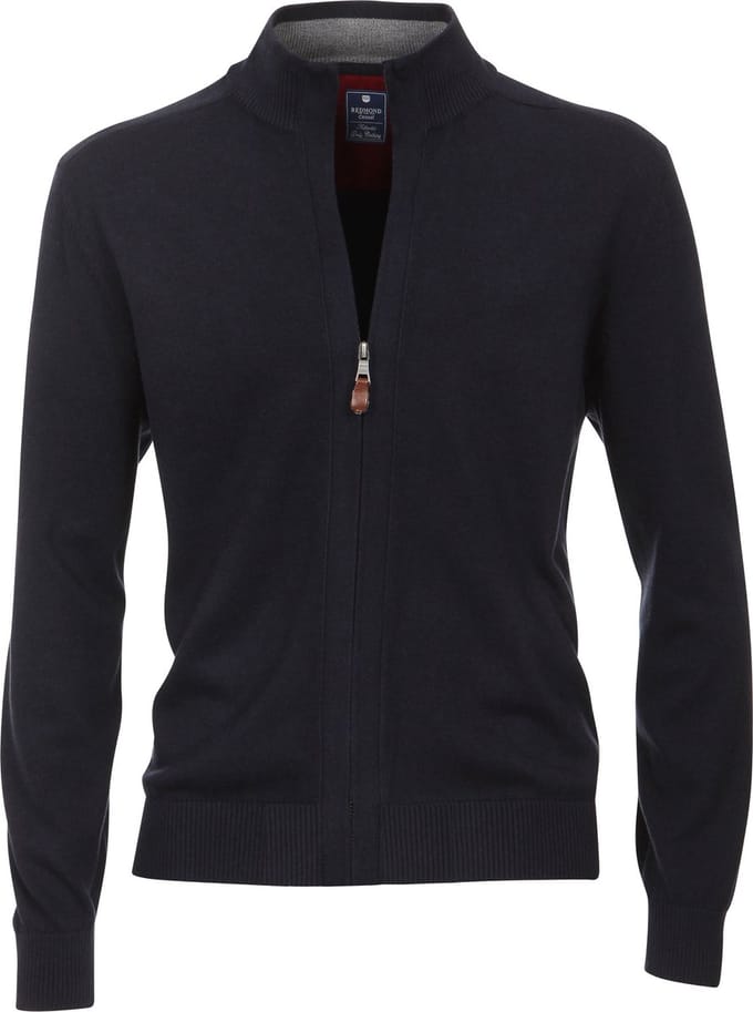 Redmond heren vest katoen - met rits - marine blauw