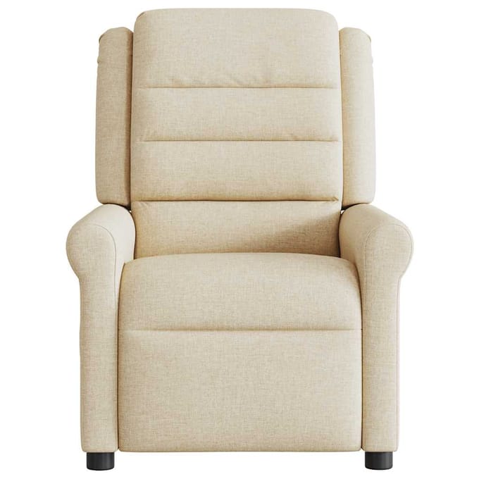 vidaXL - Fauteuil - verstelbaar - stof - crèmekleurig