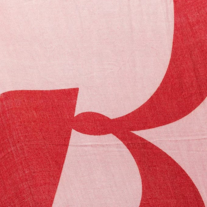 Sjaal donker roze - 100% modaal - geprinte 'R' logo