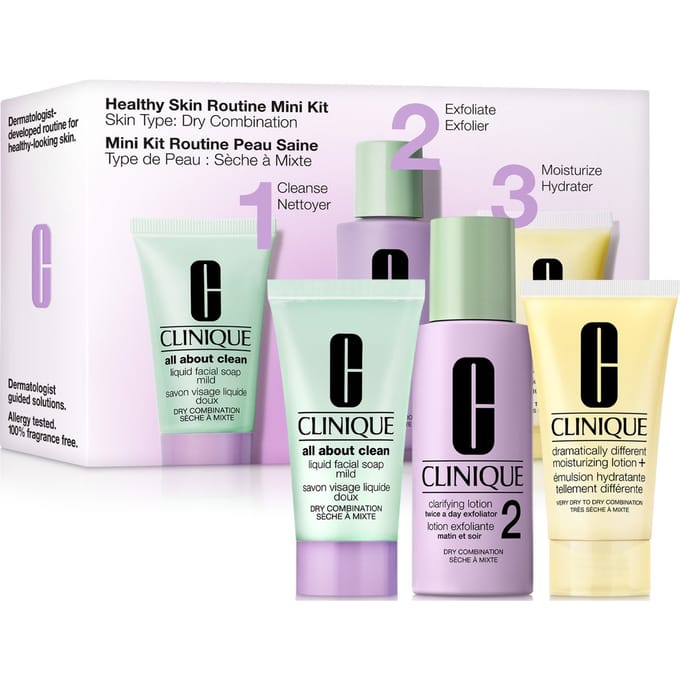 Clinique Vochtinbrenger Healthy Skin Routine Type 2 Mini Kit Gezichtspeeling Dames