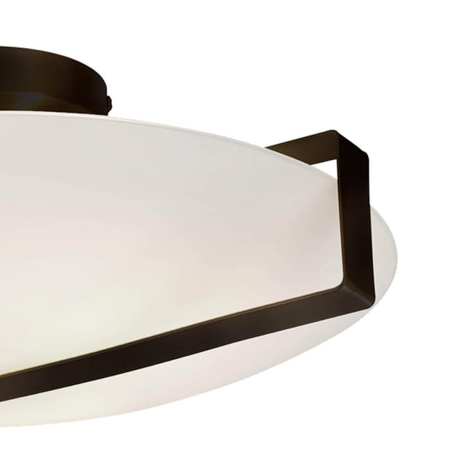 Searchlight Zonnewijzer plafondlamp, zwart/opaal wit, staal, glas, E27