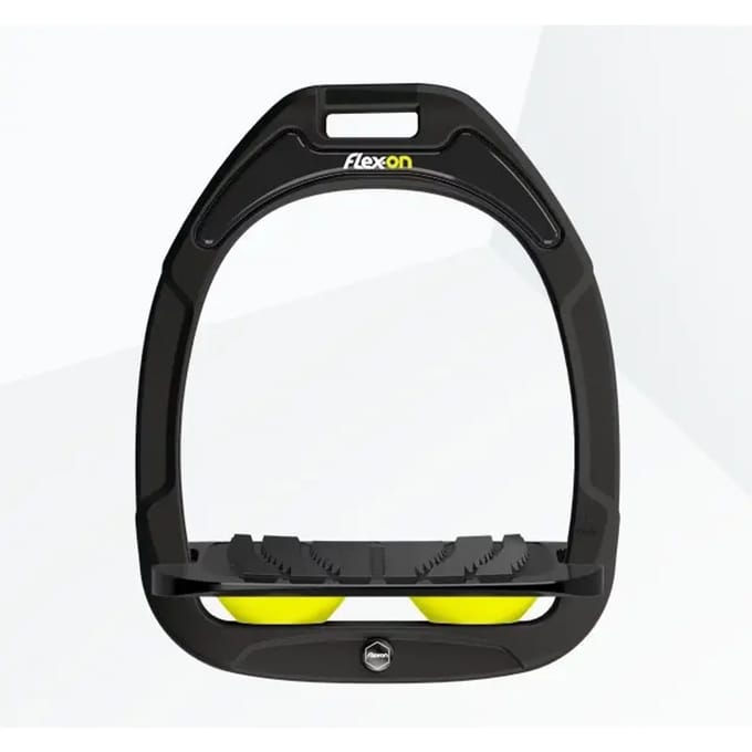 Zwarte/zwart/gouden Grip-inclined stijgbeugels Flex-On Green Composite
