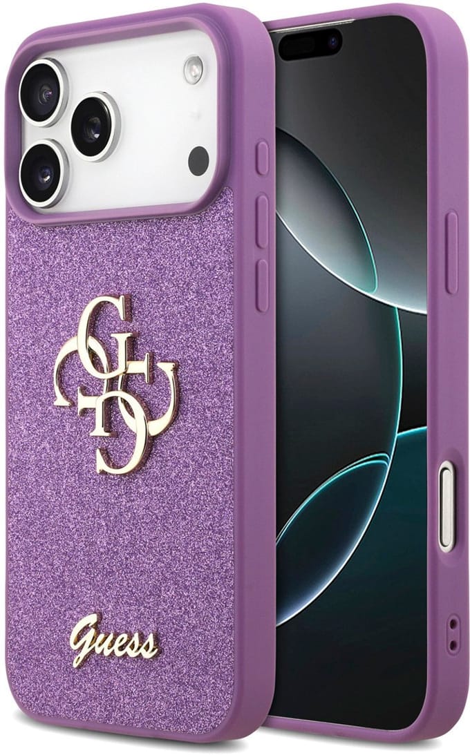 Hoes voor Apple iPhone 17 Pro Max, Guess, Fixed Glitter Big 4G, Paars