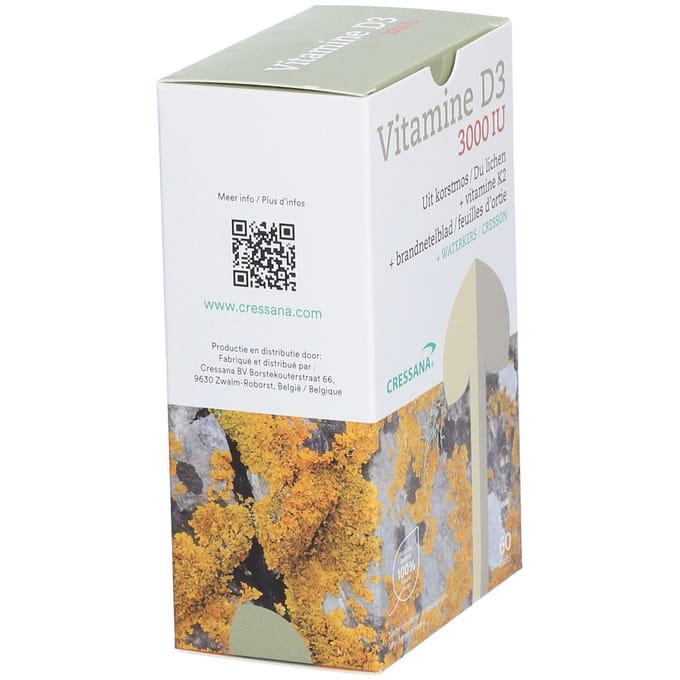 Cressana Vitamine D3 3000 IU + K2 60 Capsules