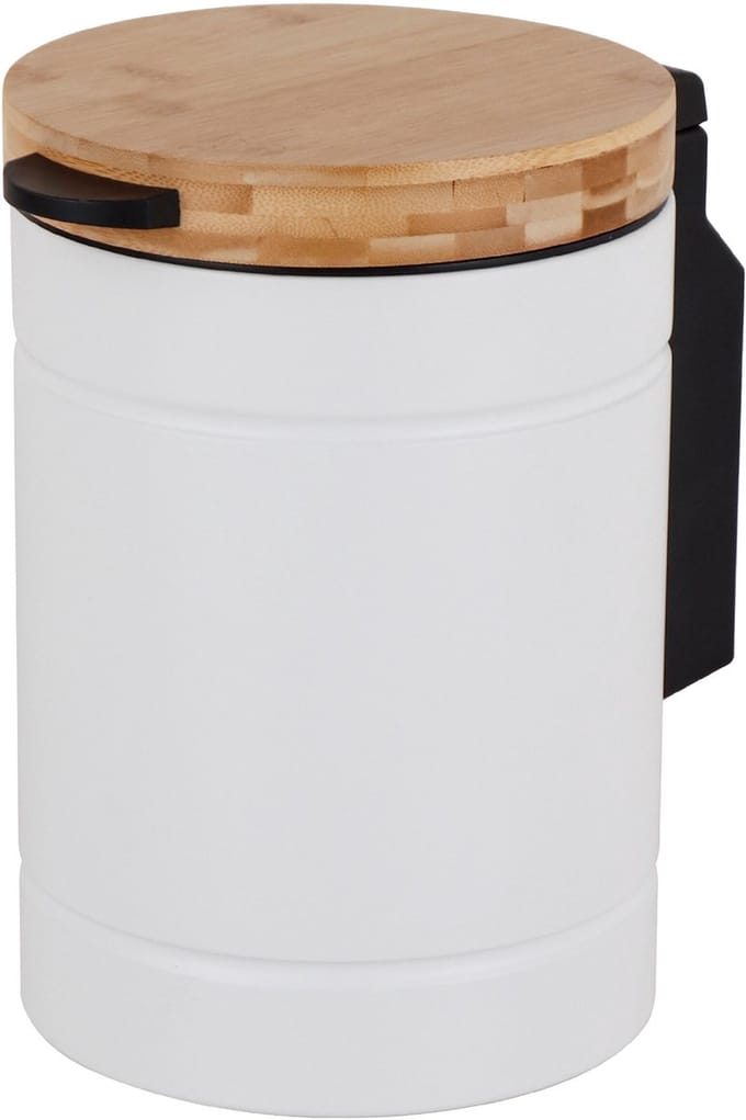 Badkamerprullenbak - 3 l - wandmontage - rvs - wit