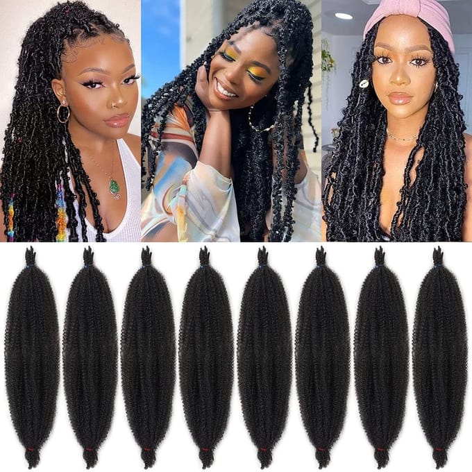 Dailygoods - Springy Afro Twist Hair 60 cm - Voorgescheiden Kunsthaar voor Dreadlocks