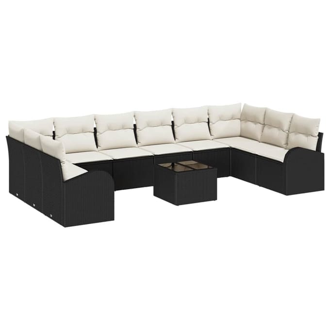 vidaXL Bankstel 11 st Zwart [Synthetisch]: Polyrattan